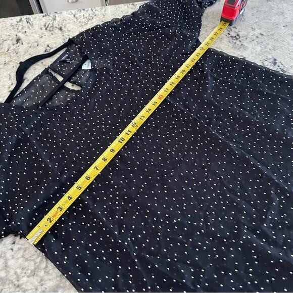 Torrid Black Polka Dot Chiffon Blouse Top Long Sleeve 2X NWT 10927419 - Picture 11 of 13